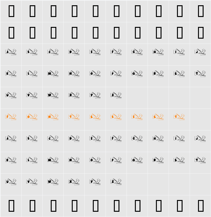 KR Font Fishin Character Map
