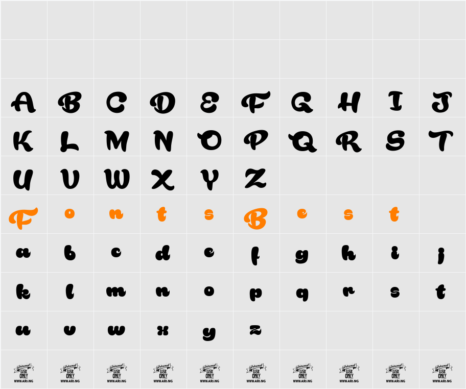Rakoon Personal Use Character Map