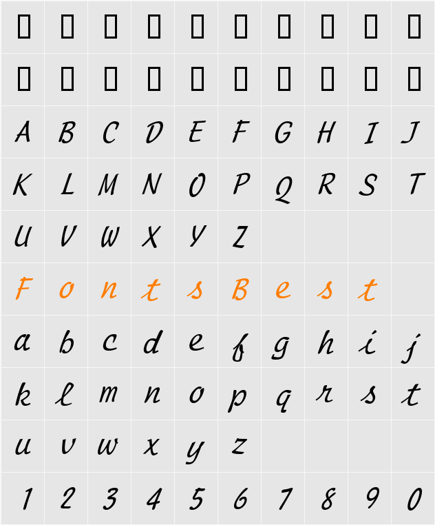 ScriptMono Character Map