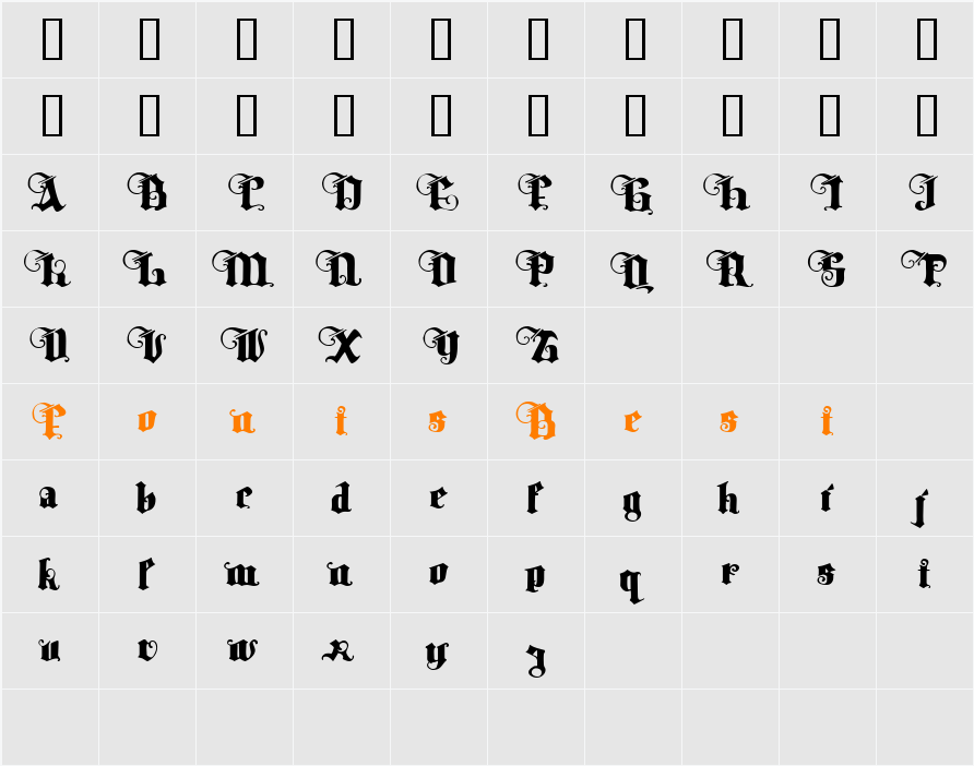 Tyrfing Demo Character Map