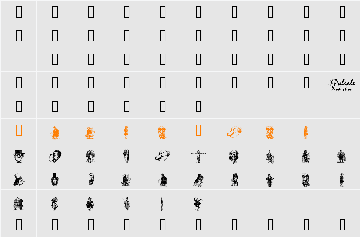Unca Pale 1 Character Map
