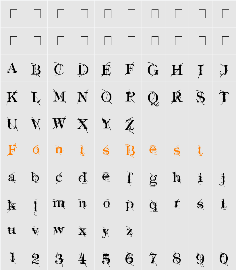 Typography ties Character Map