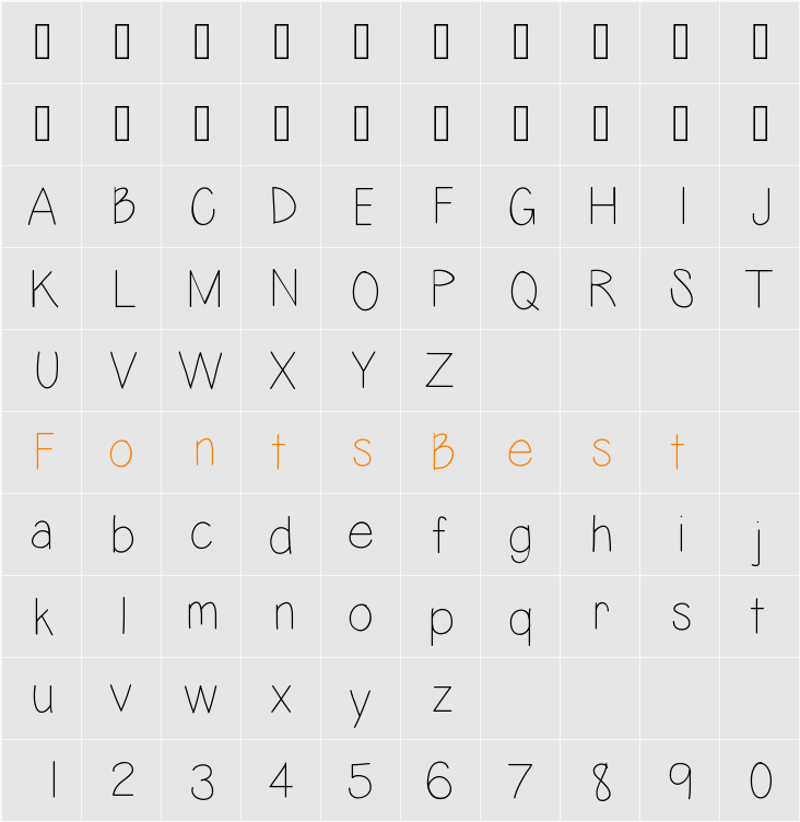 LazyDay Character Map