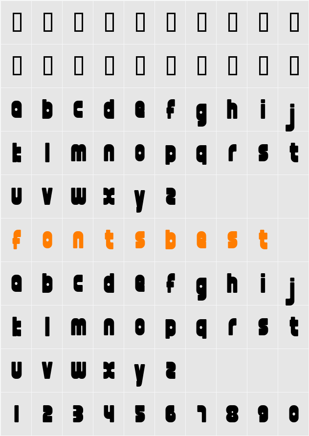 font twelve good fatty Character Map