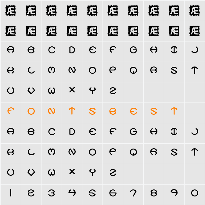 Spheroids X BRK Character Map