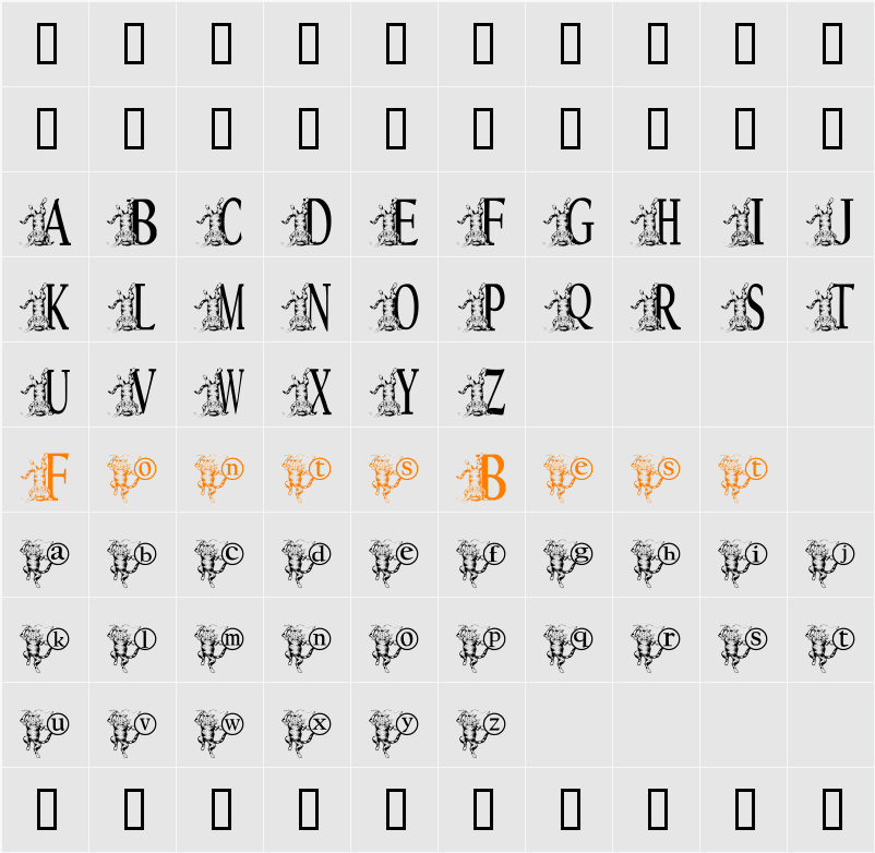 KGKATZ2 Character Map
