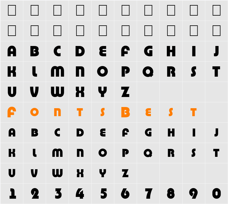 a_BighausTitul Character Map