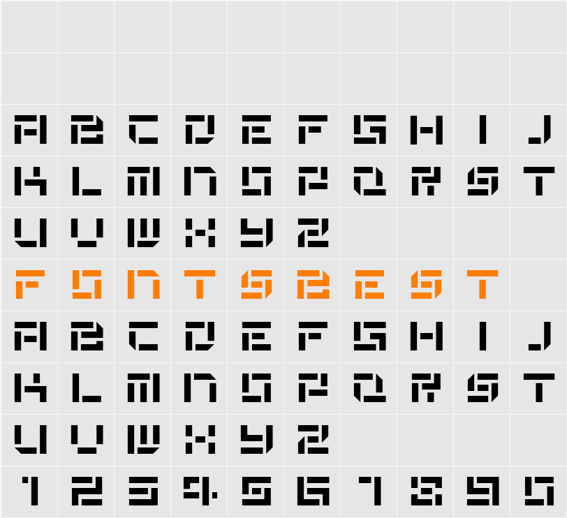 DeStencilNF Character Map