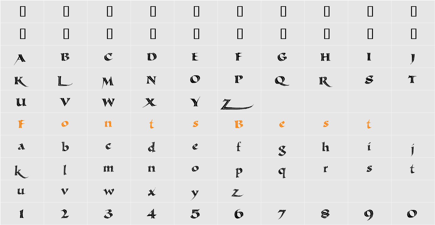 LHF Michelle Distressed Inline Character Map