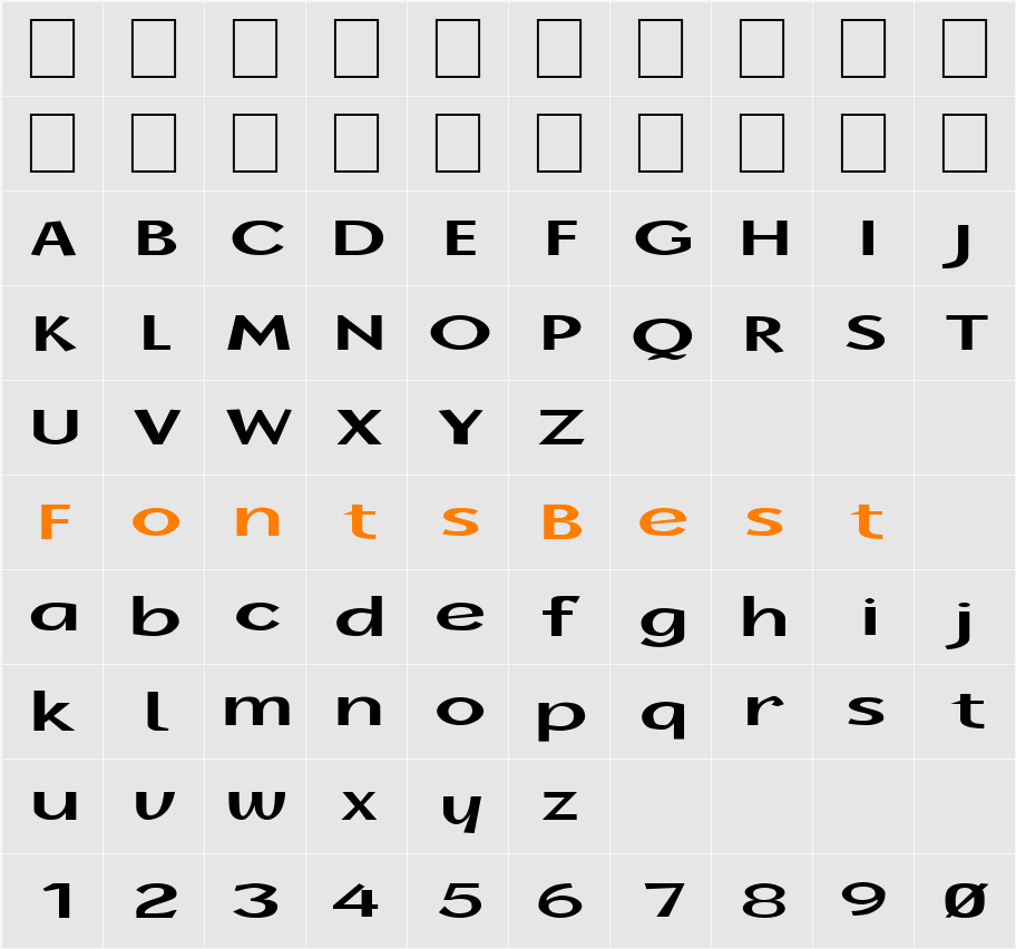 FZ BASIC 14 EX Character Map