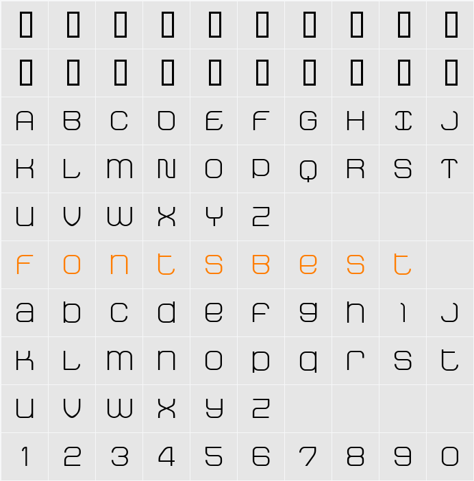StakRegular Character Map