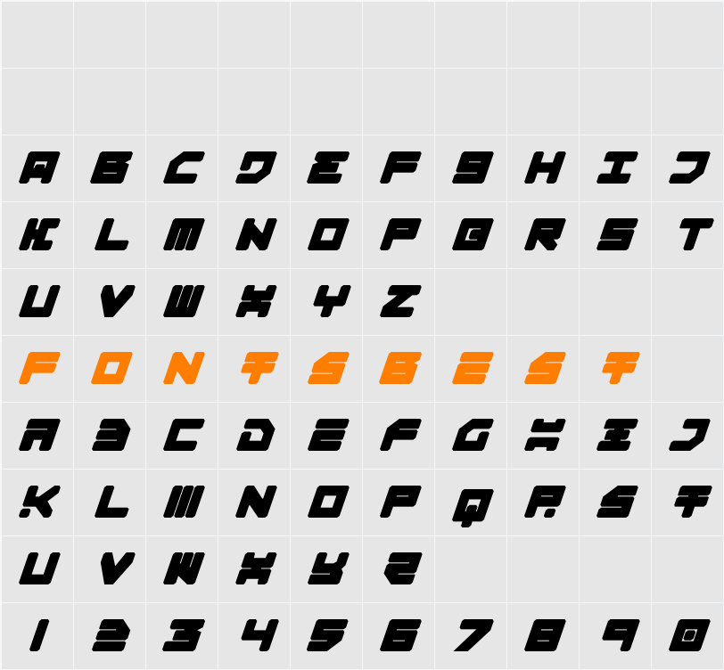 Omega-3 Italic Character Map