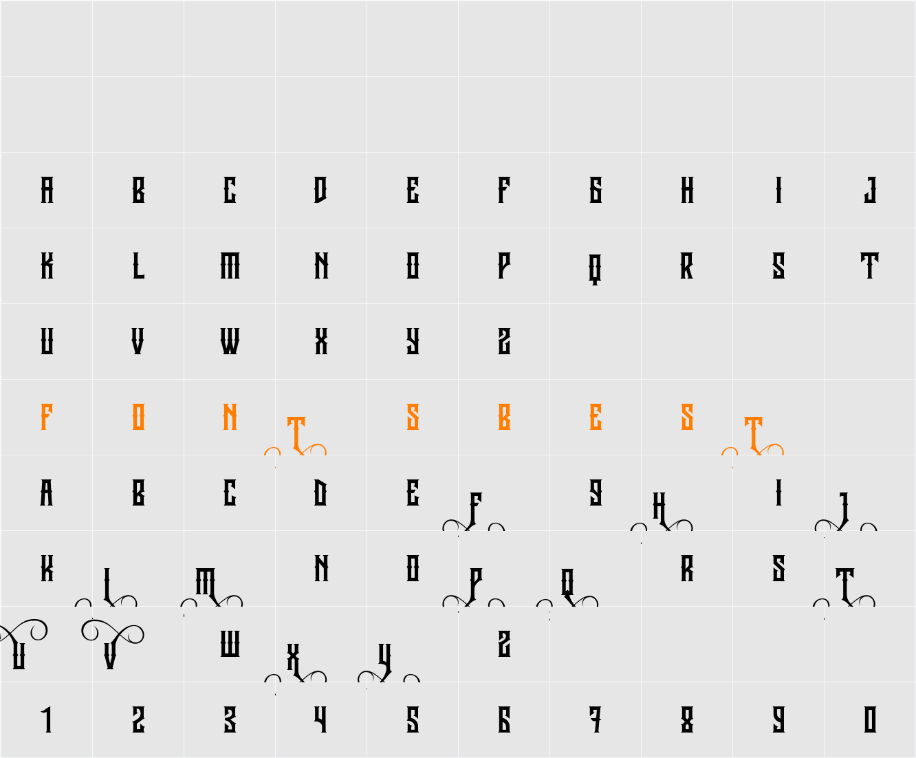 Jibriel Small Caps Character Map