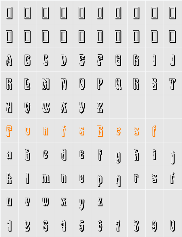 Epoque Shadow Character Map