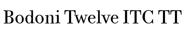 Bodoni Twelve ITC TT Font Image