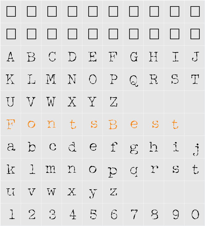 ReallyBad-Typewriter Character Map
