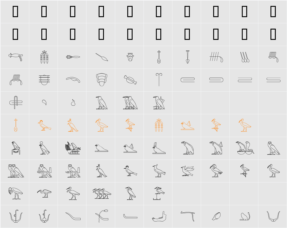 GlyphBasic2 Character Map