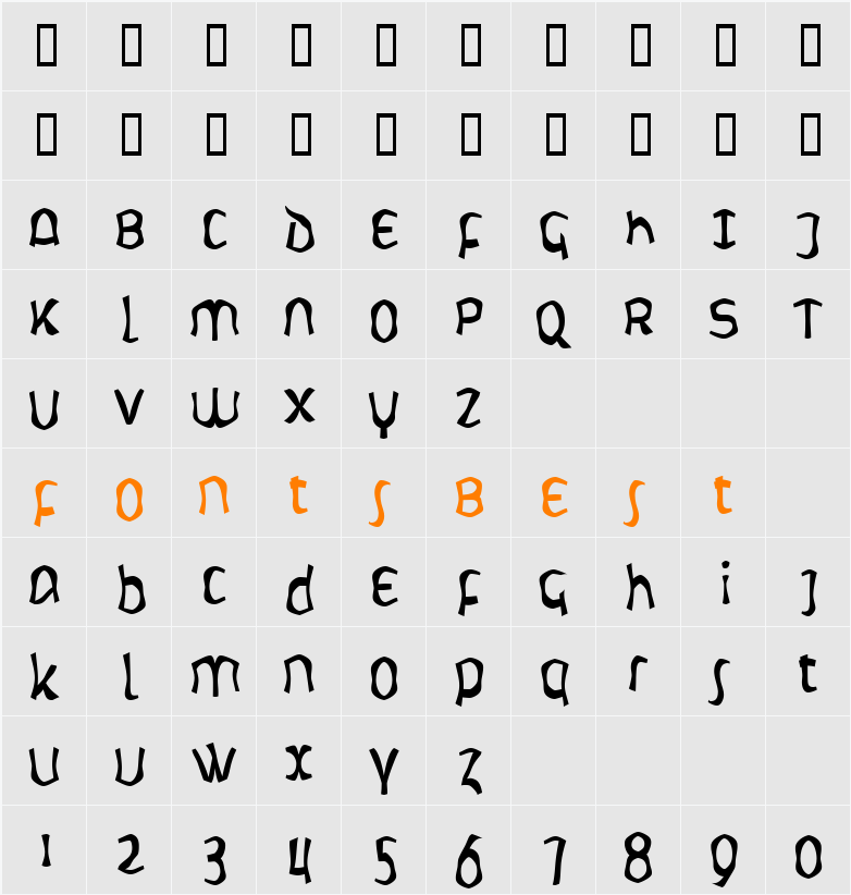 LetunicalWarp Character Map