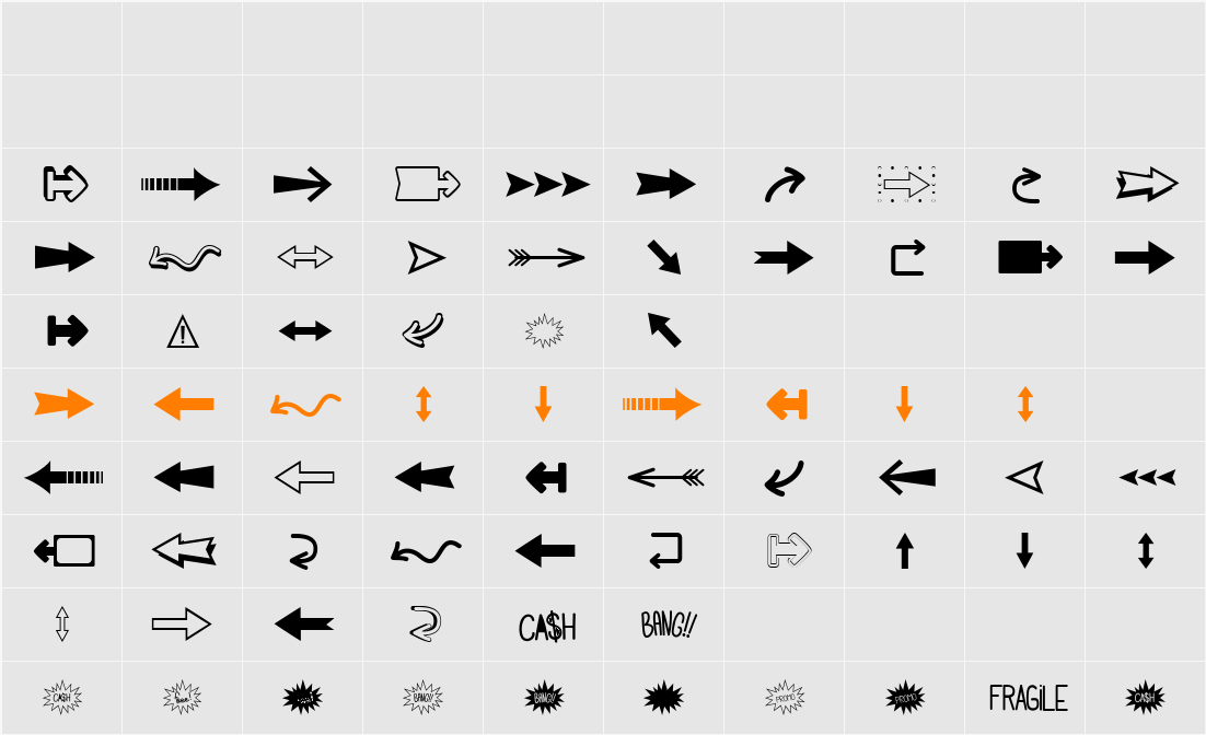 Follow The Arrow Character Map