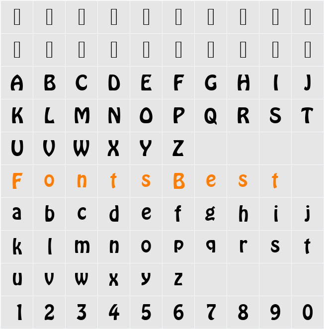 HoboD Character Map