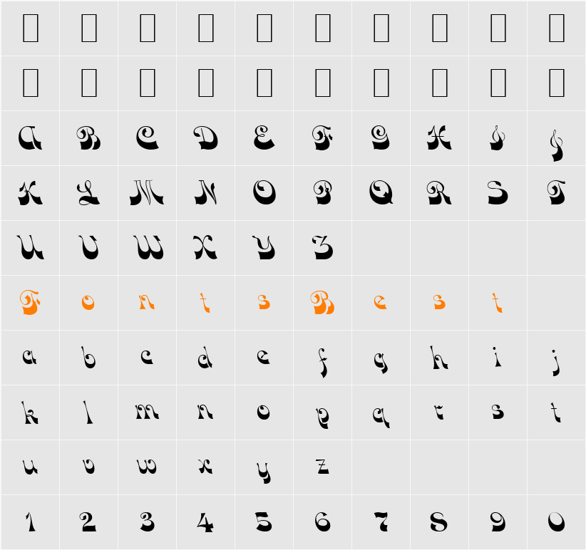 Funky Face Character Map