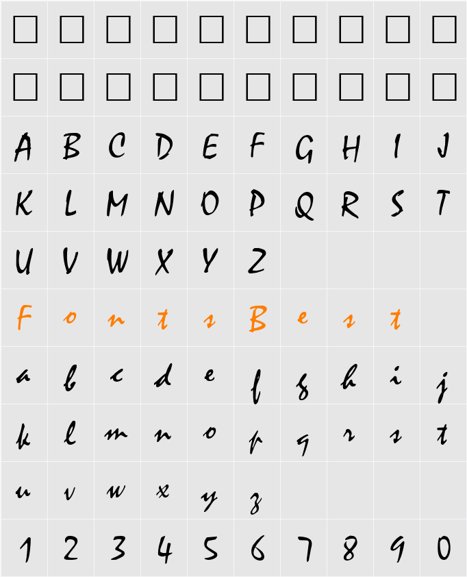 FFX Handwriting Character Map