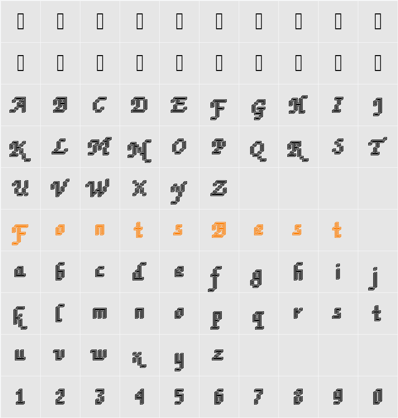 Rough74 Becker Character Map