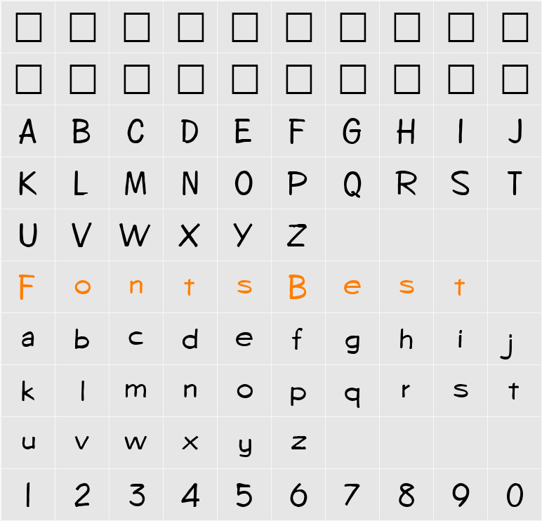 Tombola Character Map