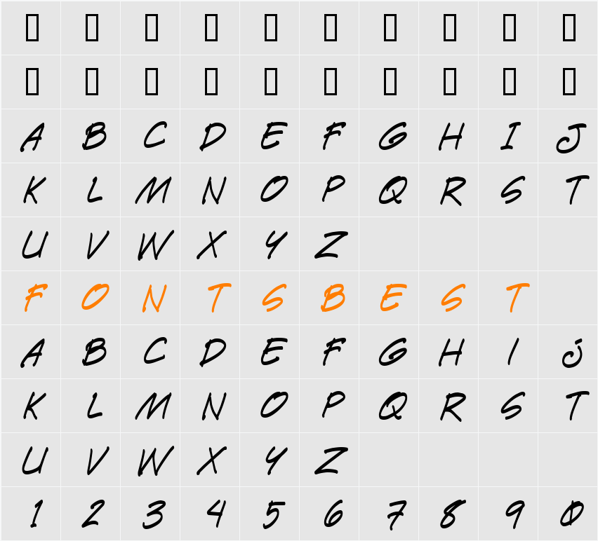 Paete Round Character Map