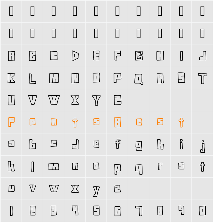 Doodle Digit Character Map