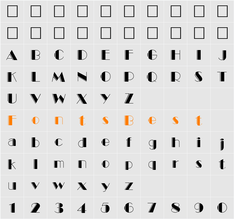 Marquee Engraved Character Map