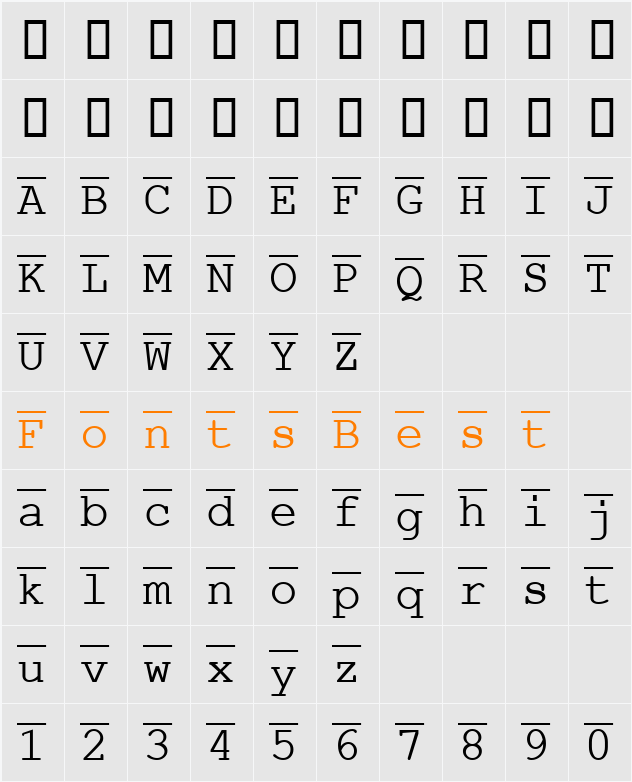 Signal NOT Character Map