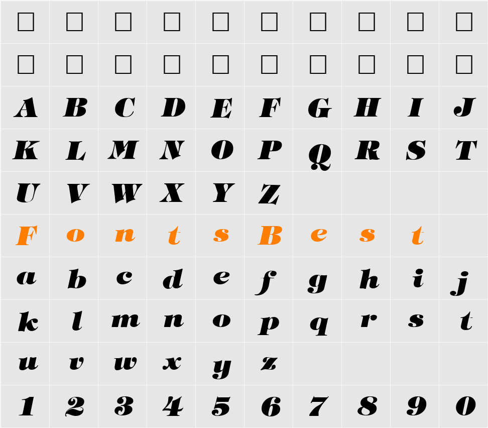 Tiffany Character Map