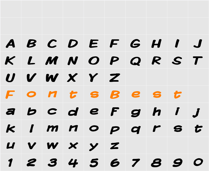 Komika Display Wide Character Map
