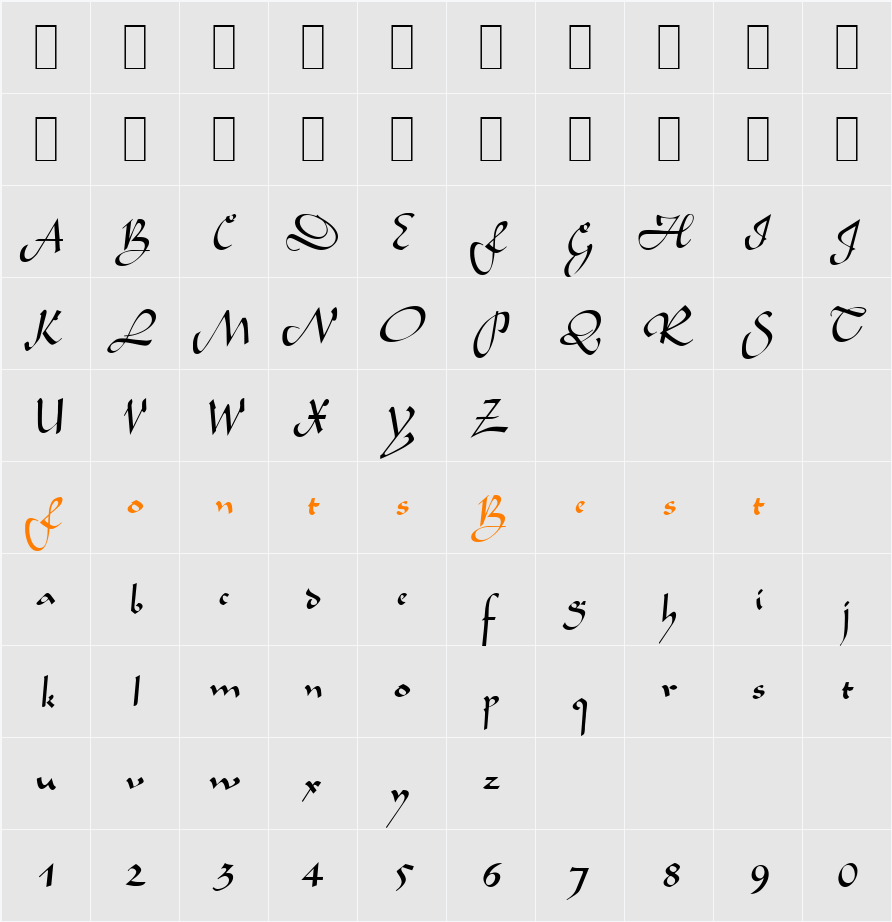 L690-Script Character Map