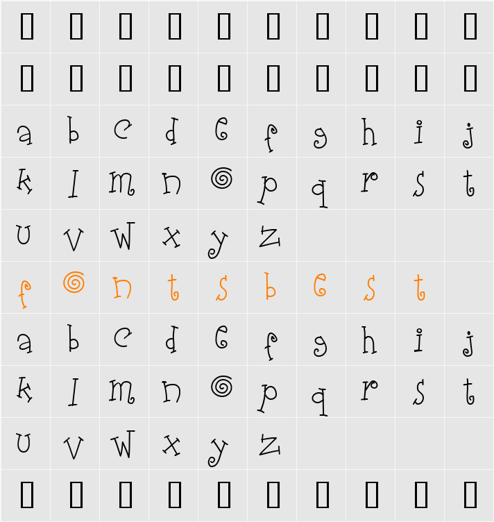 Elastic Wrath Character Map