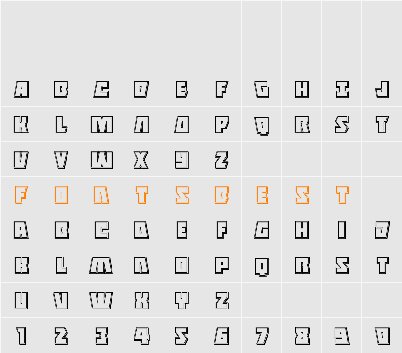 Halfshell Hero Engraved Character Map