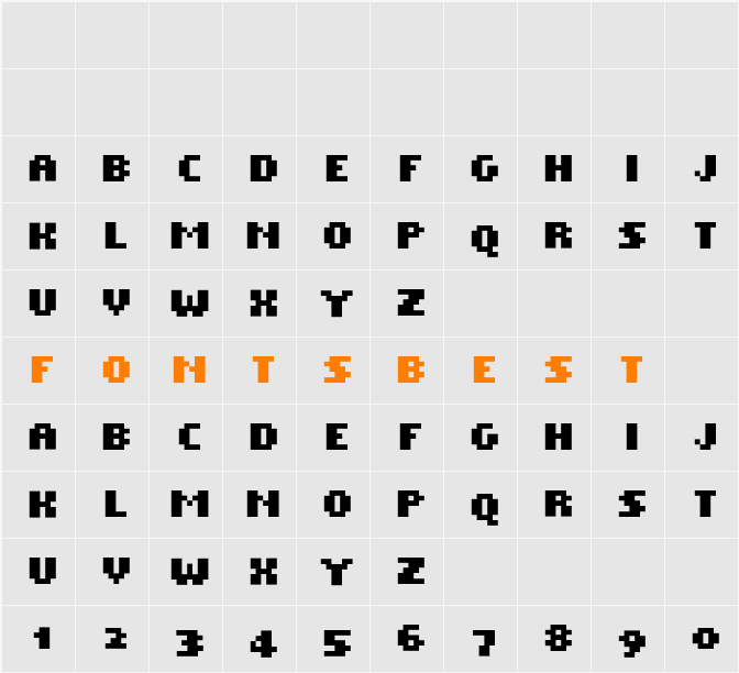 Dwarf FatOldStyleDigits Character Map