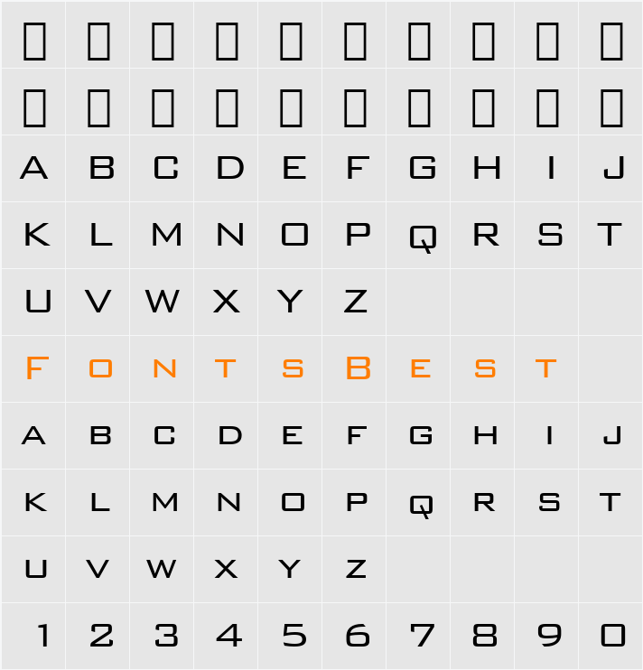 712-CAI978 Character Map