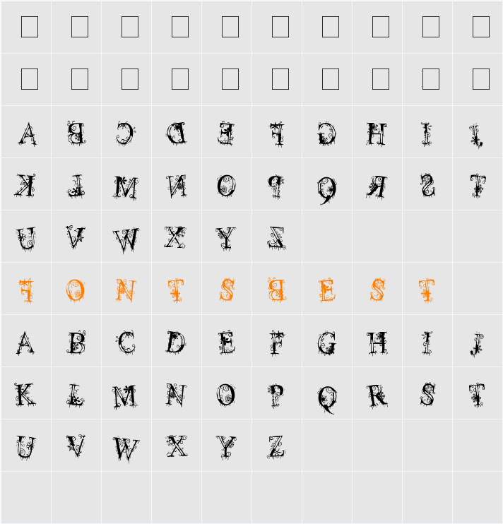 decemberice Character Map