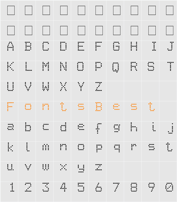 Epson1 Character Map