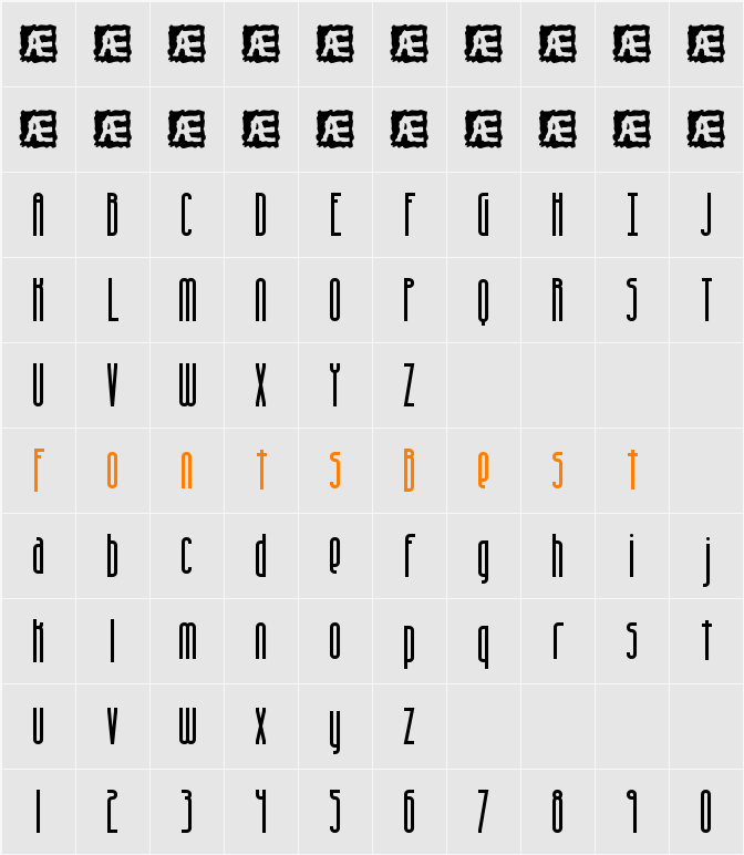 Overhead BRK Character Map