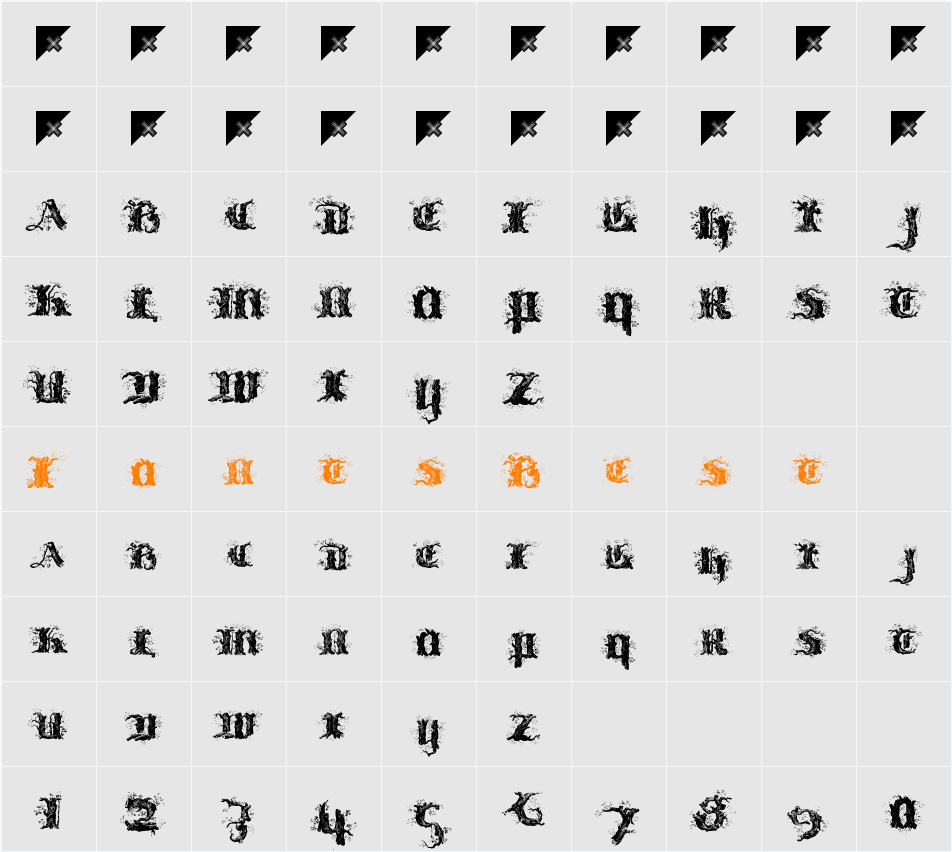 !Limberjack Character Map