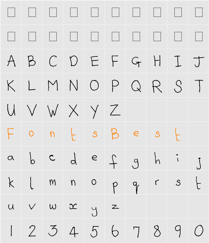WS Peskimo Character Map