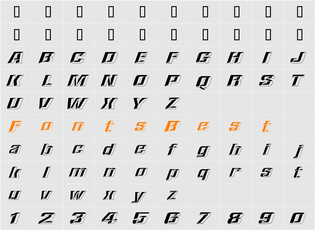 LHF Convecta FULL Character Map