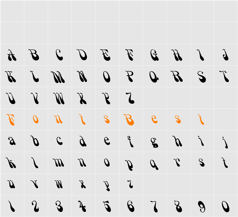 Grooovvelic Character Map