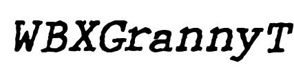 WBXGrannyT Font Image