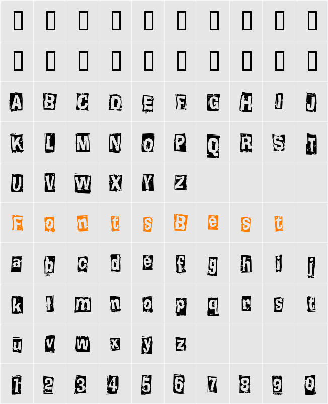 Knucklehead Boxed Character Map