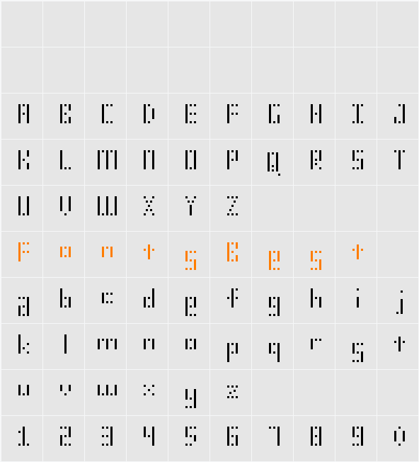 SMdot12y Character Map