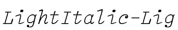 LightItalic-Lig Font Image